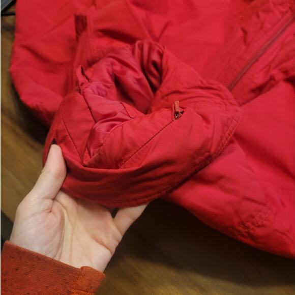 Vintage LL Bean Men’s Red Hooded Anorak Jacket L Full Zip Rain Windbreaker EUC - Picture 9 of 10